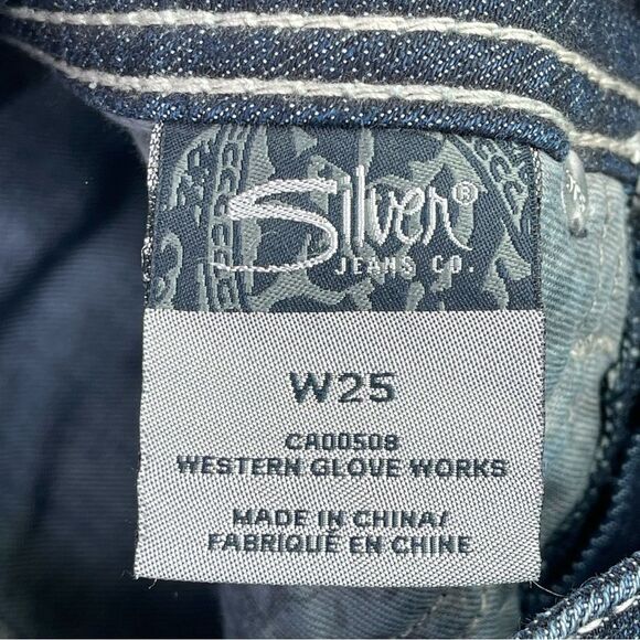 Silver Jeans Suki Mid Shorts Women's 25 Blue Low Rise 6" Inseam Dark Denim - Picture 4 of 9